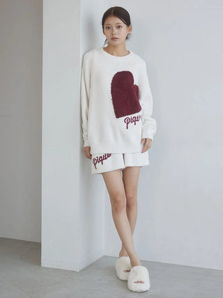 Heart Jacquard Pullover & Shorts Set
