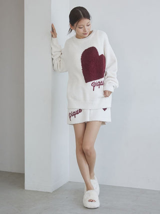 Heart Jacquard Pullover & Shorts Set