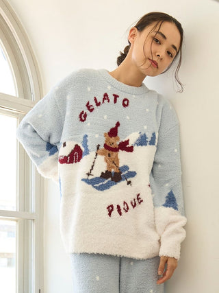 [HOLIDAY] Skiing Bear Jacquard Pullover
