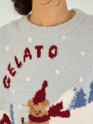 [HOLIDAY] Skiing Bear Jacquard Pullover