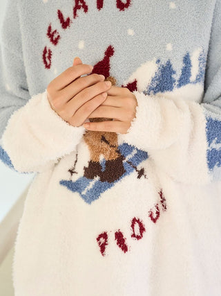 [HOLIDAY] Skiing Bear Jacquard Pullover