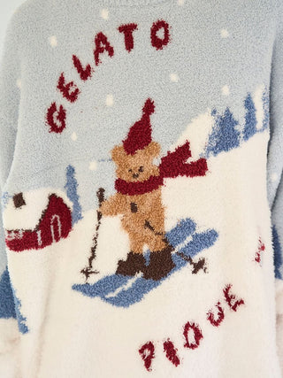 [HOLIDAY] Skiing Bear Jacquard Pullover