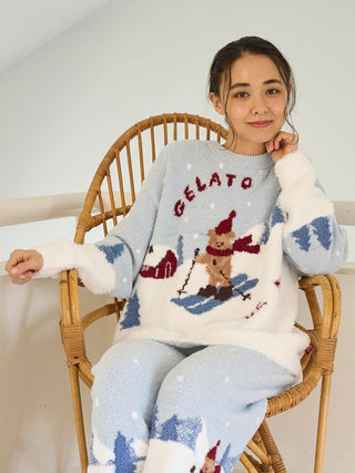 [HOLIDAY] Skiing Bear Jacquard Pullover