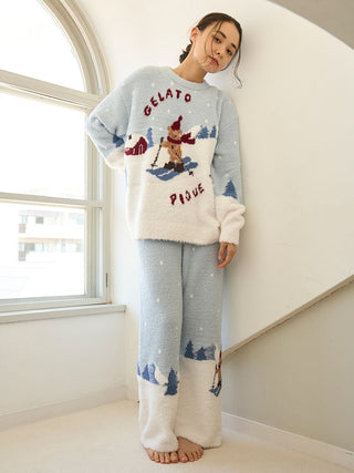 [HOLIDAY] Skiing Bear Jacquard Pullover