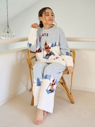 [HOLIDAY] Skiing Bear Jacquard Pullover