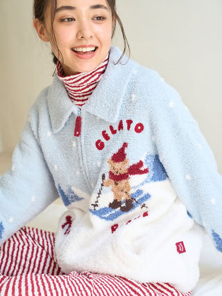 [HOLIDAY] Skiing Bear Jaquard Cardigan