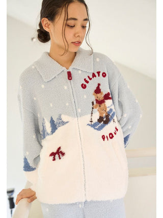 [HOLIDAY] Skiing Bear Jaquard Cardigan