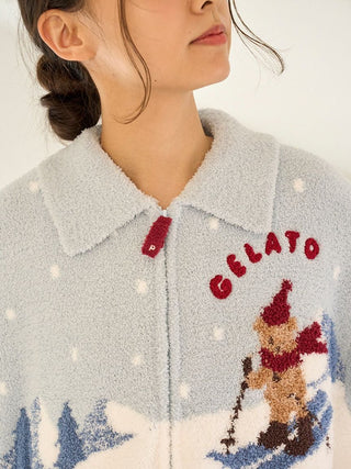 [HOLIDAY] Skiing Bear Jaquard Cardigan