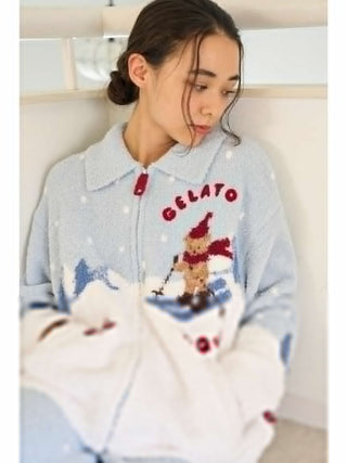 [HOLIDAY] Skiing Bear Jaquard Cardigan