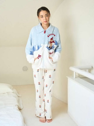 [HOLIDAY] Skiing Bear Jaquard Cardigan