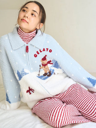 [HOLIDAY] Skiing Bear Jaquard Cardigan
