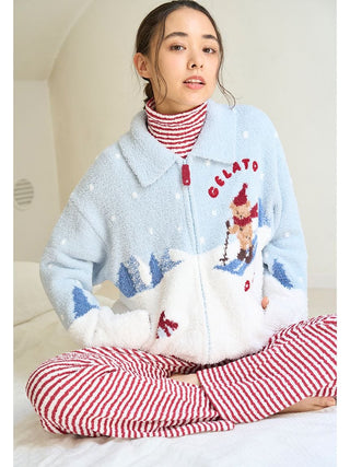 [HOLIDAY] Skiing Bear Jaquard Cardigan