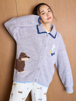 Baby Moco Dachshund Jacquard Cardigan