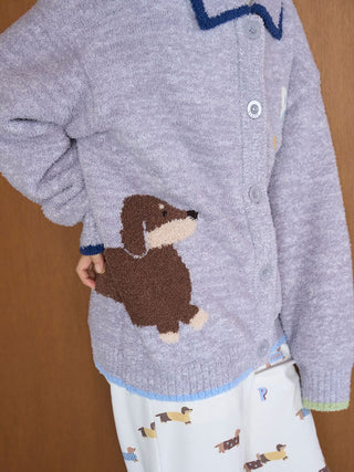 Baby Moco Dachshund Jacquard Cardigan