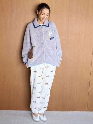 Baby Moco Dachshund Jacquard Cardigan