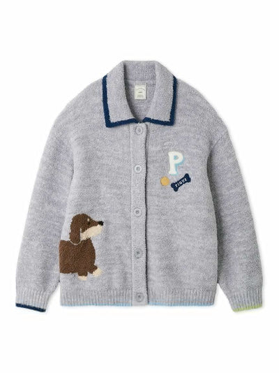 Baby Moco Dachshund Jacquard Cardigan gelato pique