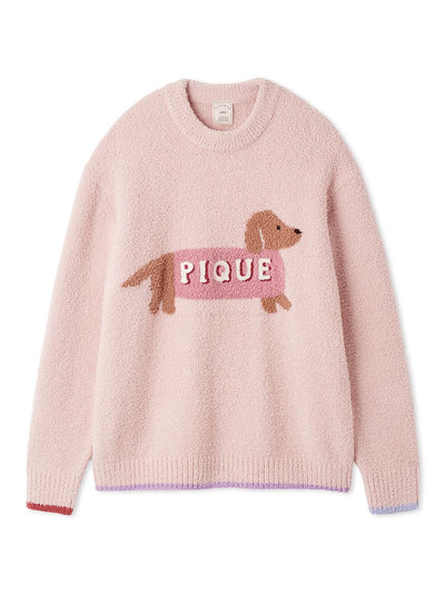 Baby Moco Dachshund Jacquard Pullover gelato pique