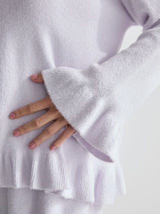 Smoothie Flowery Ribbed Frill Pullover