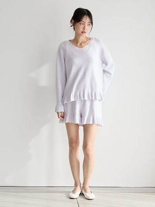 Smoothie Flowery Ribbed Frill Pullover