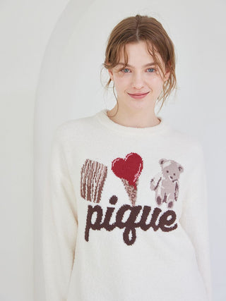 [Valentine] Baby Moco One-point Jacquard Pullover