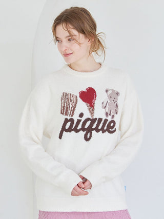 [Valentine] Baby Moco One-point Jacquard Pullover