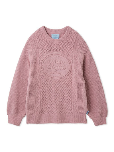 [Valentine] Airy Moco Aran Pullover gelato pique