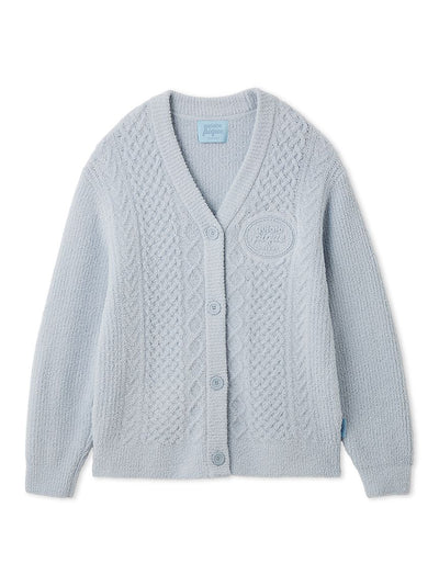 [Valentine] Airy Moco Aran Cardigan gelato pique