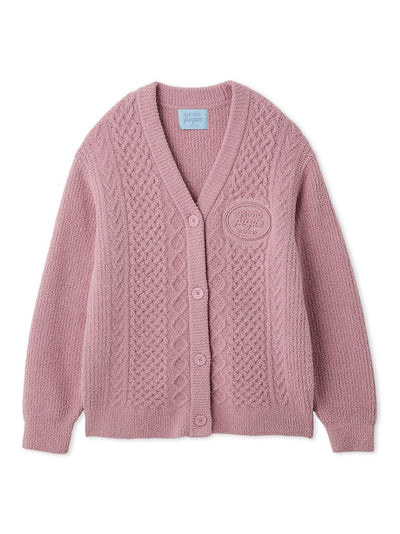 [Valentine] Airy Moco Aran Cardigan gelato pique
