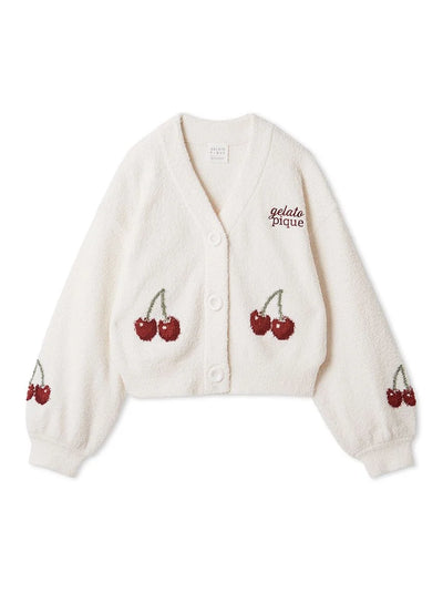 Baby Moco Cherry Jacquard Cardigan gelato pique