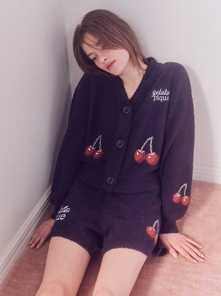 Baby Moco Cherry Jacquard Cardigan