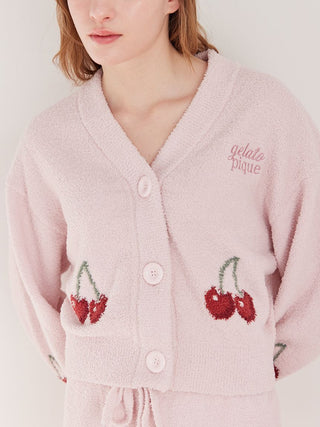 Baby Moco Cherry Jacquard Cardigan