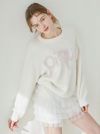 [Valentine] Frill Logo Feather Pullover