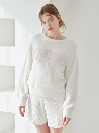 [Valentine] Frill Logo Feather Pullover