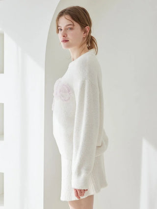 [Valentine] Frill Logo Feather Pullover