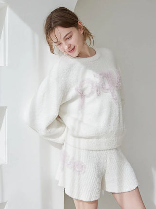 [Valentine] Frill Logo Feather Pullover