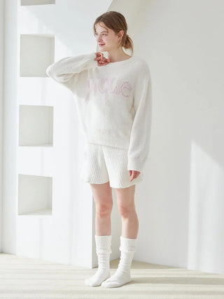 [Valentine] Frill Logo Feather Pullover