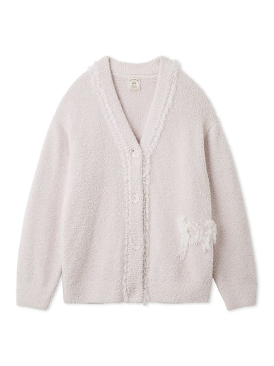 [Valentine] Frill Logo Feather Cardigan gelato pique