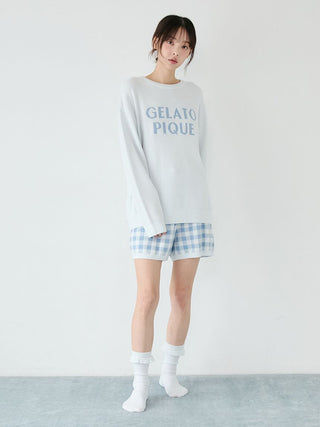 Logo Pullover & Gingham Shorts Set