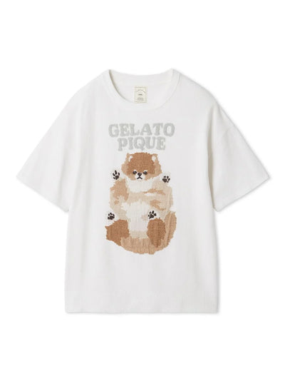 Roll Over Dog Jacquard Pullover gelato pique