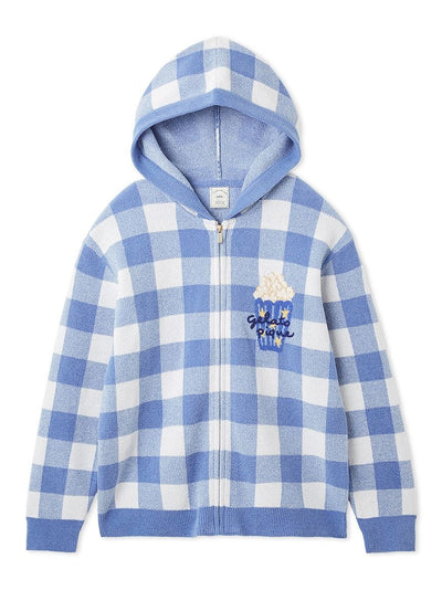 Airy Moco Movie Night Gingham Hoodie gelato pique
