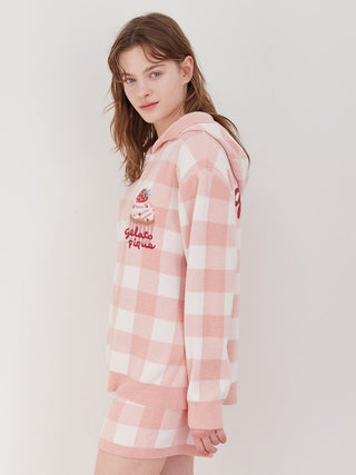 Airy Moco Movie Night Gingham Hoodie