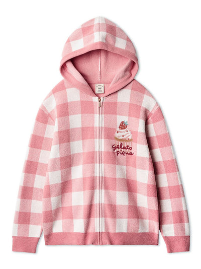 Airy Moco Movie Night Gingham Hoodie gelato pique