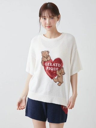 Cool Smoothie Bear Heart Jacquard Pullover