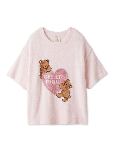 Cool Smoothie Bear Heart Jacquard Pullover gelato pique