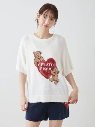 Cool Smoothie Bear Heart Jacquard Pullover
