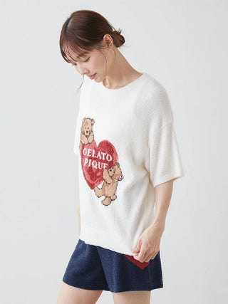 Cool Smoothie Bear Heart Jacquard Pullover