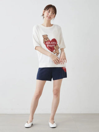Cool Smoothie Bear Heart Jacquard Pullover
