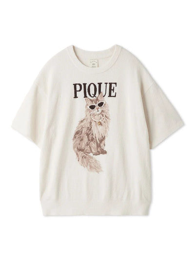 Fashionable Cats & Dogs Jacquard Smoothie Pullover gelato pique