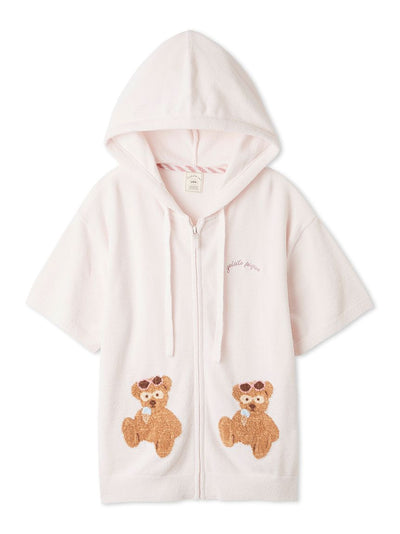 Summer Bear Jacquard Short-sleeved Hoodie gelato pique