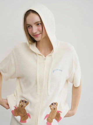 Summer Bear Jacquard Short-sleeved Hoodie